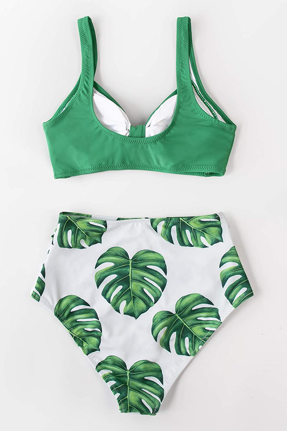 CUPSHE Women's High Waist Bikini Swimsuit Floral Print Knot Two Piece Bathing Suit Apparel & Accessories > Clothing > Swimwear KYLIE MAX   
