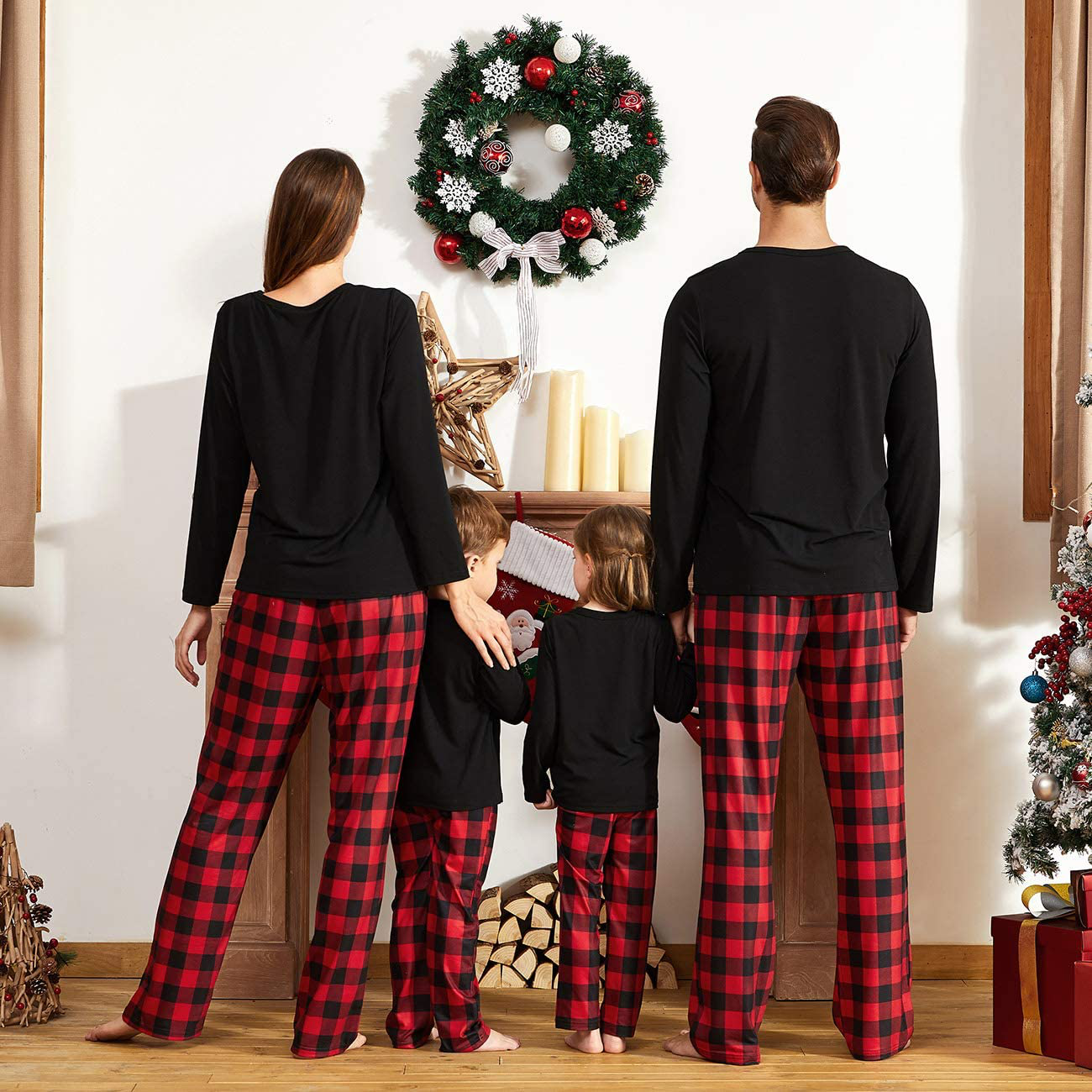 IFFEI Matching Family Pajamas Sets Christmas Pj'S with Deer Long Sleeve Tee and Plaid Pants Loungewear Apparel & Accessories > Clothing > Sleepwear & Loungewear > Pajamas Kylie Max   