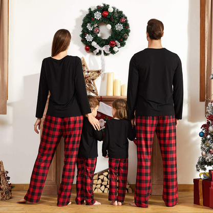 IFFEI Matching Family Pajamas Sets Christmas Pj'S with Deer Long Sleeve Tee and Plaid Pants Loungewear Apparel & Accessories > Clothing > Sleepwear & Loungewear > Pajamas Kylie Max   