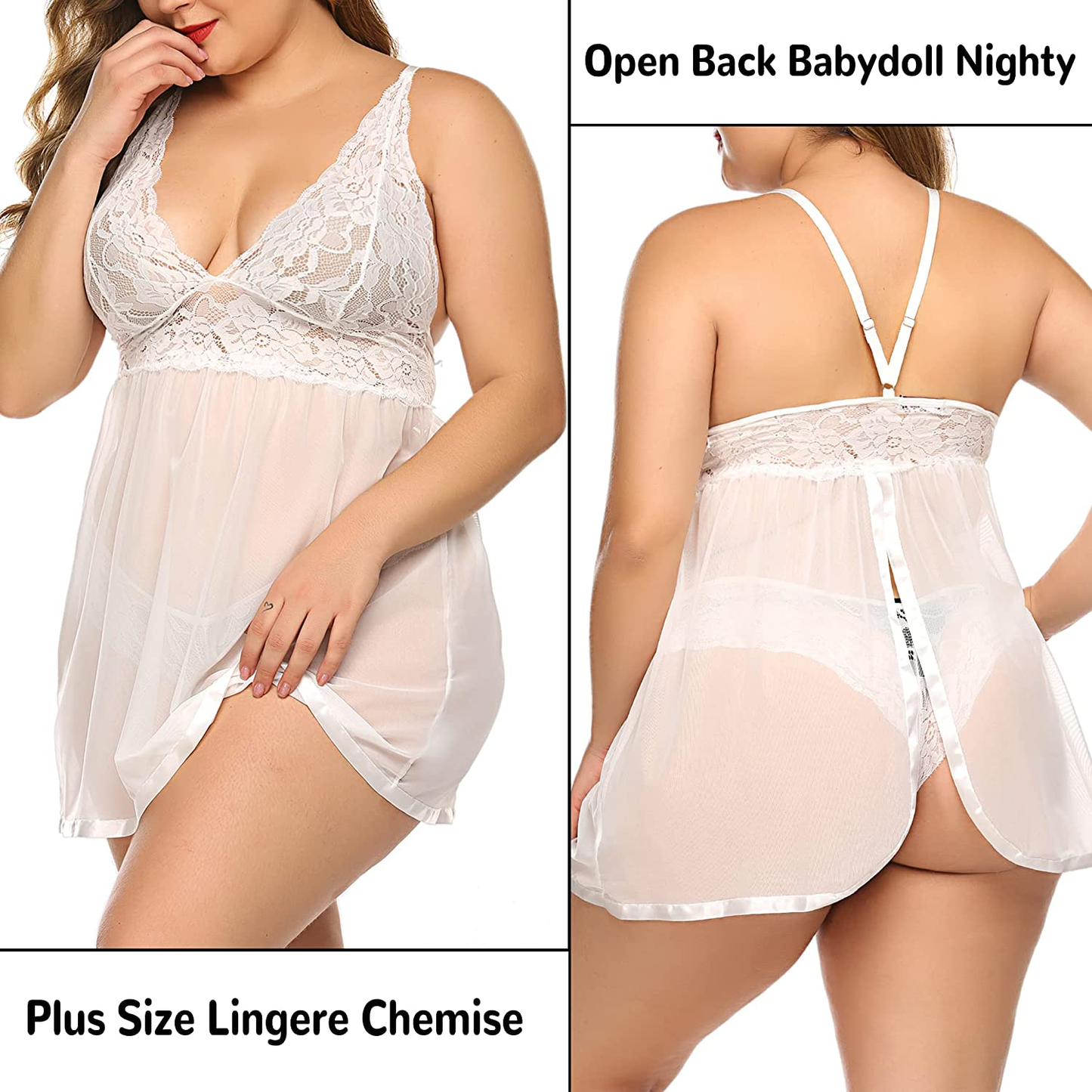 Avidlove Women Lingerie Lace Babydoll Strap Chemise Halter Teddy V Neck Sleepwear Apparel & Accessories > Clothing > Underwear & Socks > Lingerie Avidlove   
