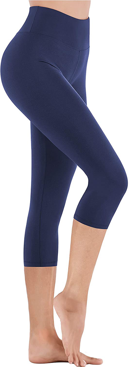 IUGA High Waisted Leggings for Women Workout Leggings with Inner Pocket Yoga Pants for Women Apparel & Accessories > Clothing > Activewear IUGA Darkblue Capris X-Small 