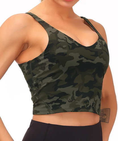 Dragon Fit Sports Bra for Women Longline Padded Bra Yoga Crop Tank Tops Fitness Workout Running Top Apparel & Accessories > Clothing > Underwear & Socks > Bras Kylie Max   