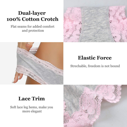 LYYTHAVON Women’S Underwear Soft Breathable Cotton Brief Ladies Panties 5-Pack Apparel & Accessories > Clothing > Underwear & Socks > Underwear LYYTHAVON   