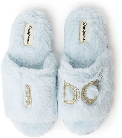 Dearfoams Women's Bridal I Do & I Do Crew Giftable Slide Slipper Arts & Entertainment > Party & Celebration > Gift Giving Dearfoams I Do Blue X-Large 