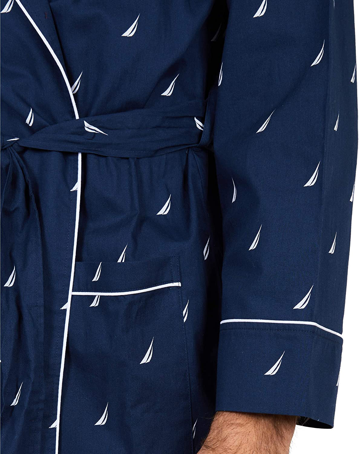 Nautica Mens Long-Sleeve Lightweight Cotton Woven-Robe Apparel & Accessories > Clothing > Sleepwear & Loungewear > Robes Kylie Max   