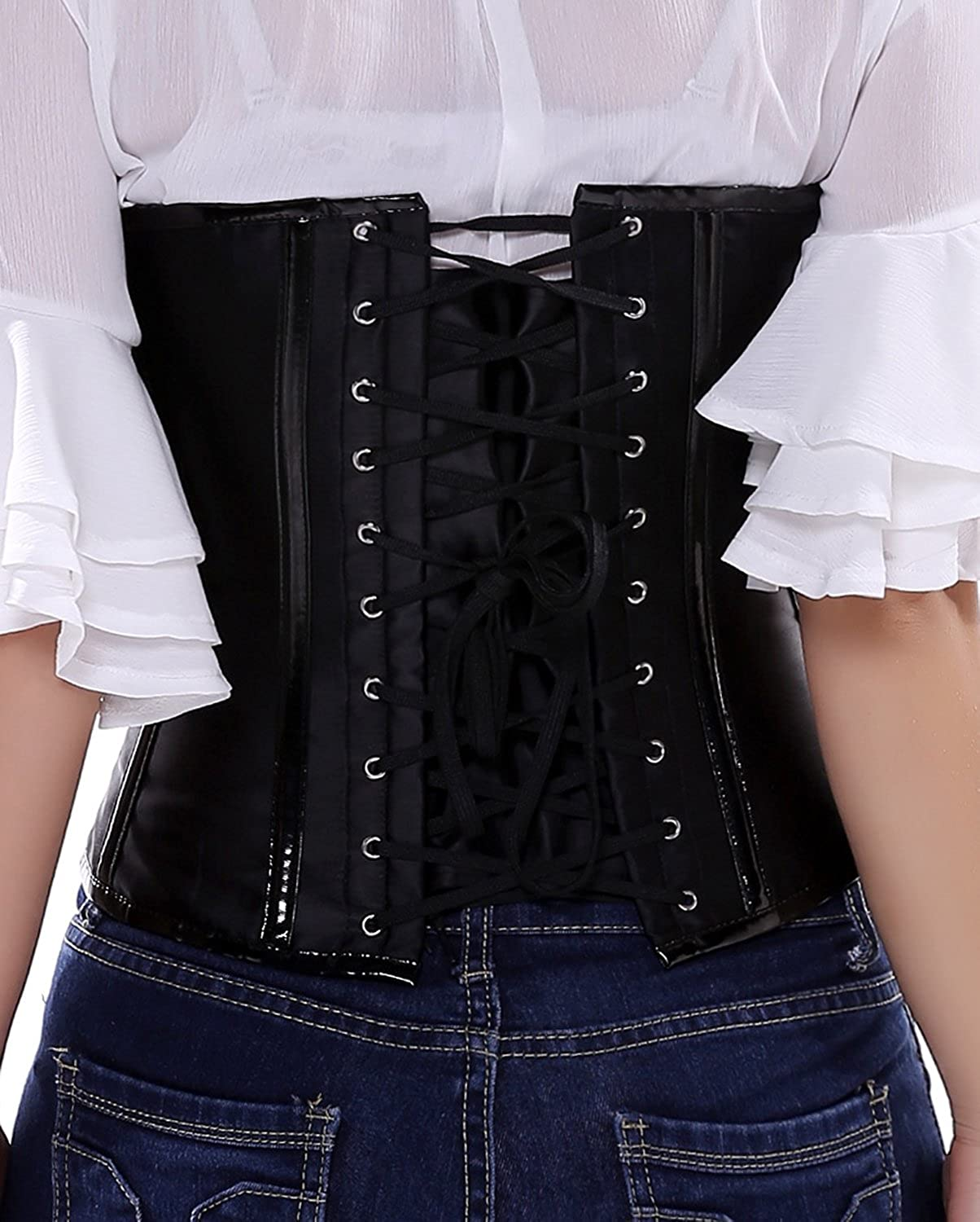Blidece Women'S Fashion PU Leather Halter Shoulder Straps Underbust Corset Top Apparel & Accessories > Clothing > Underwear & Socks > Lingerie Blidece   