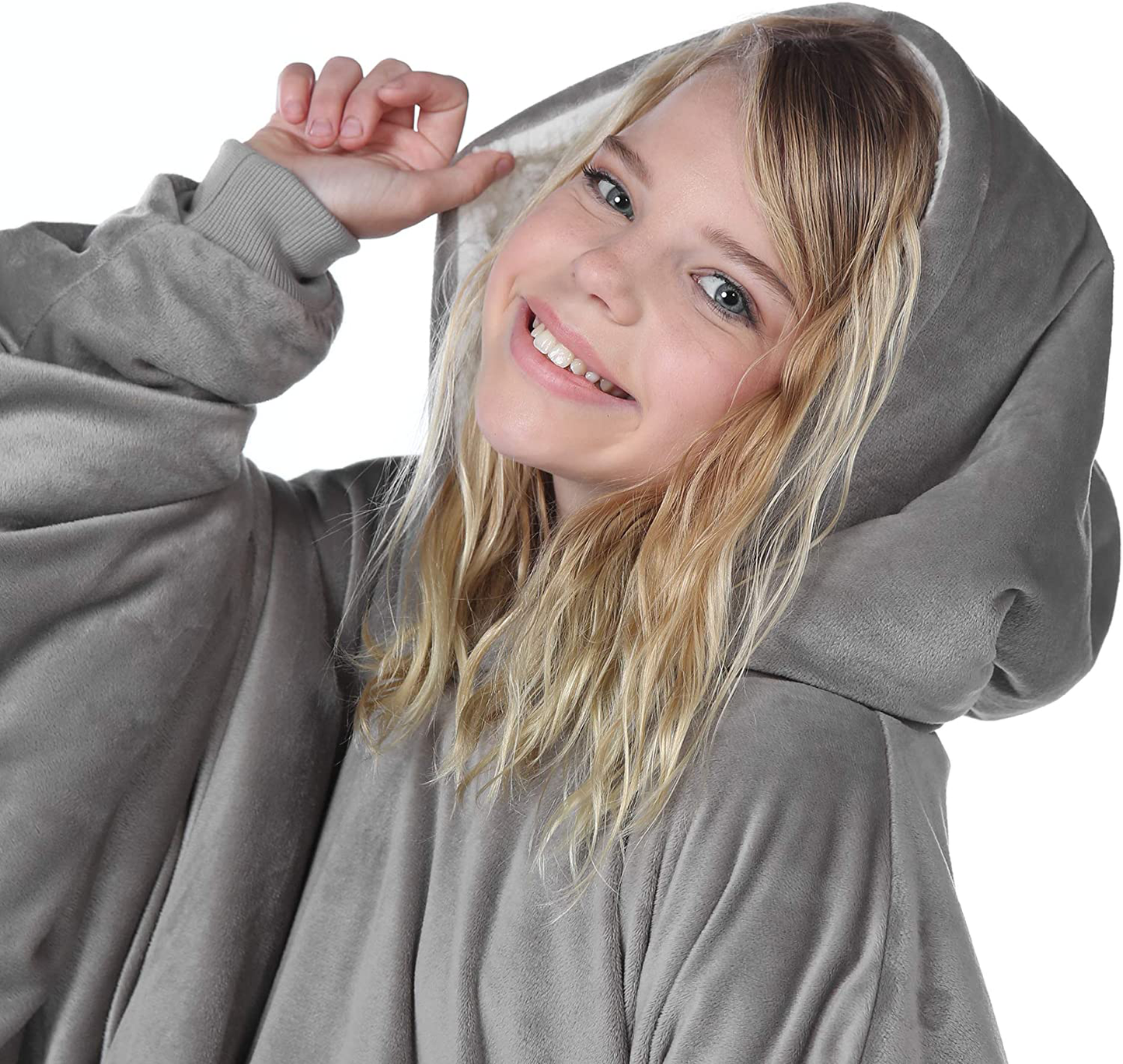 THE COMFY Original | Oversized Microfiber & Sherpa Wearable Blanket, Seen On Shark Tank, One Size Fits All Gray Arts & Entertainment > Party & Celebration > Gift Giving THE COMFY   