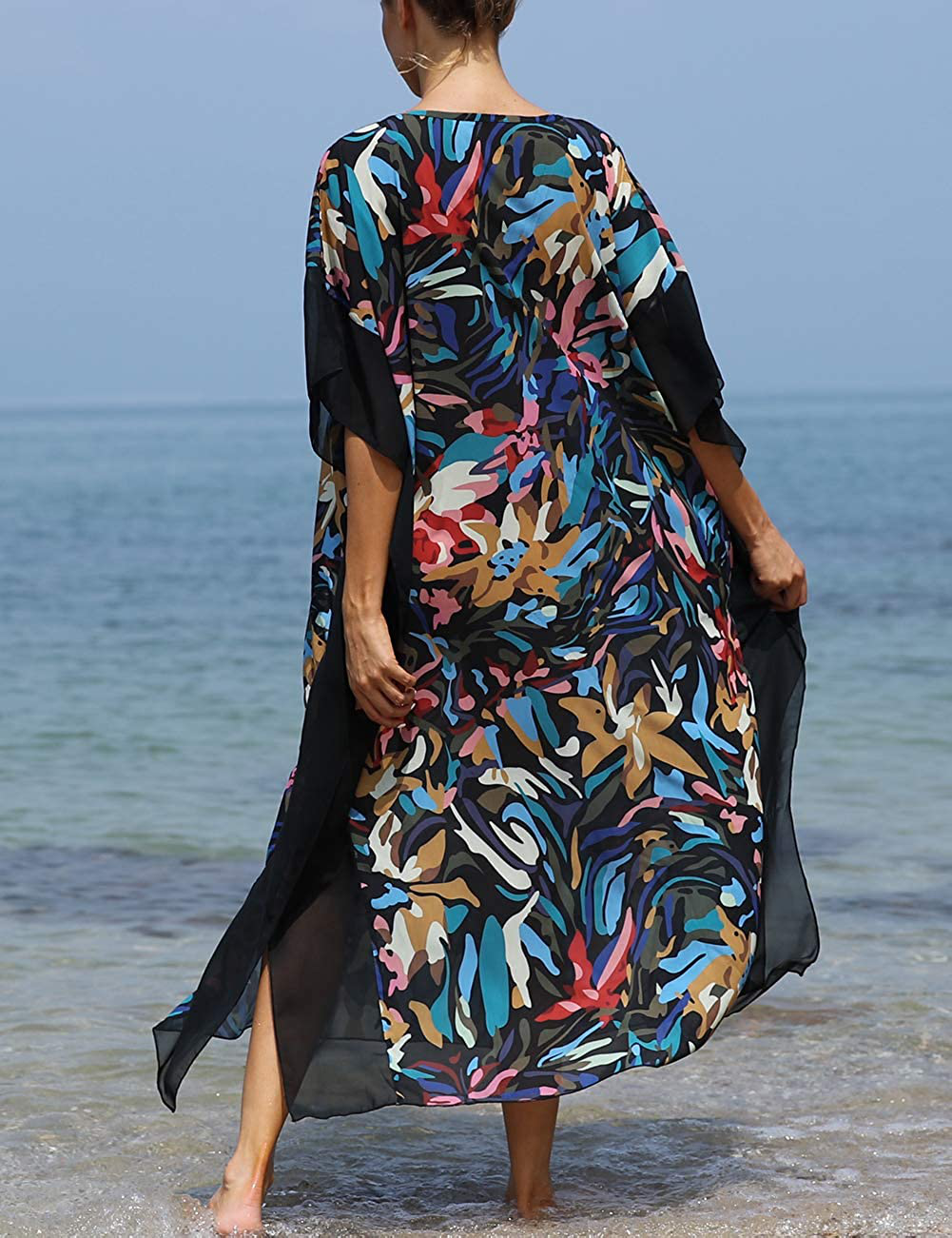 Bsubseach Women Beachwear Turkish Kaftans Long Swimsuit Cover up Caftan Beach Dress Apparel & Accessories > Clothing > Swimwear Kylie Max   