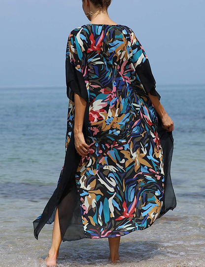 Bsubseach Women Beachwear Turkish Kaftans Long Swimsuit Cover up Caftan Beach Dress Apparel & Accessories > Clothing > Swimwear Kylie Max   