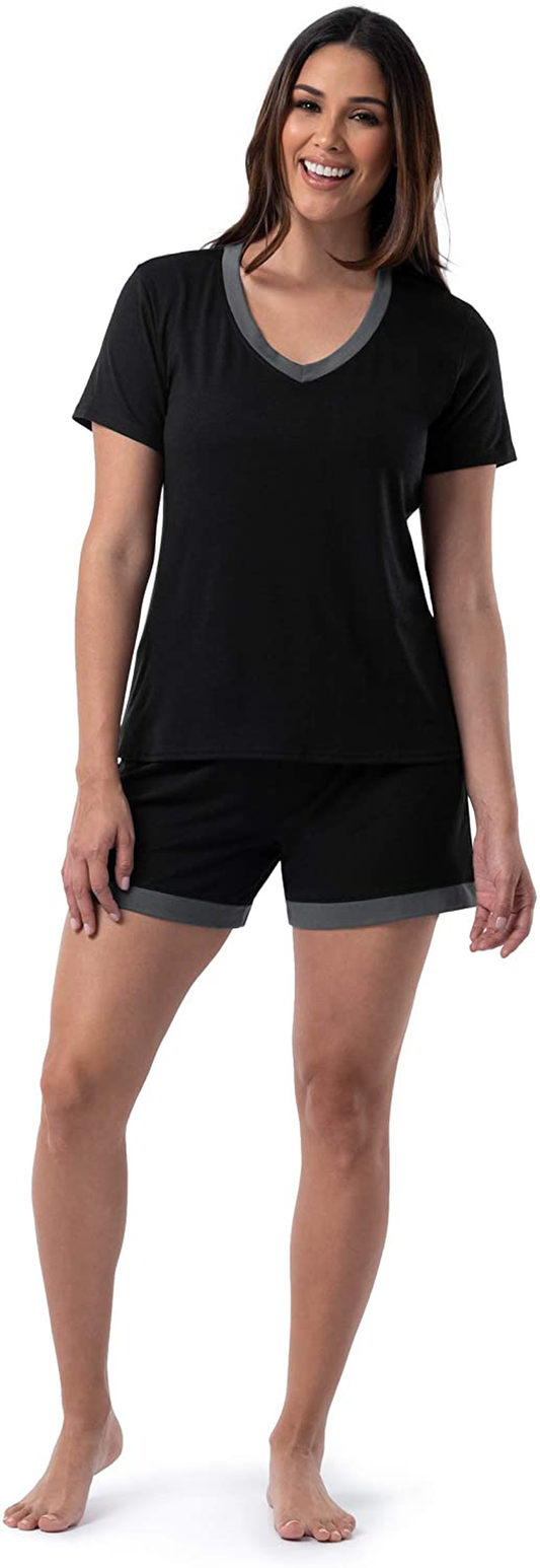 Fruit of the Loom Women's Sleeve Tee and Short 2 Piece Sleep Set Apparel & Accessories > Clothing > Sleepwear & Loungewear > Pajamas Fruit of the Loom Black 2X 