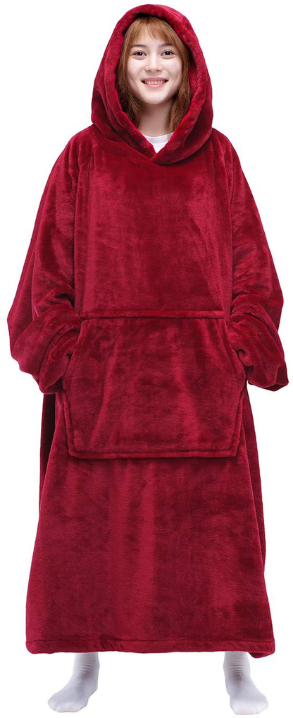 Waitu Wearable Blanket Sweatshirt for Women and Men, Super Warm and Cozy Giant Blanket Hoodie, Thick Flannel Blanket with Sleeves and Giant Pocket - Dark Gray Arts & Entertainment > Party & Celebration > Gift Giving Waitu K Adult 