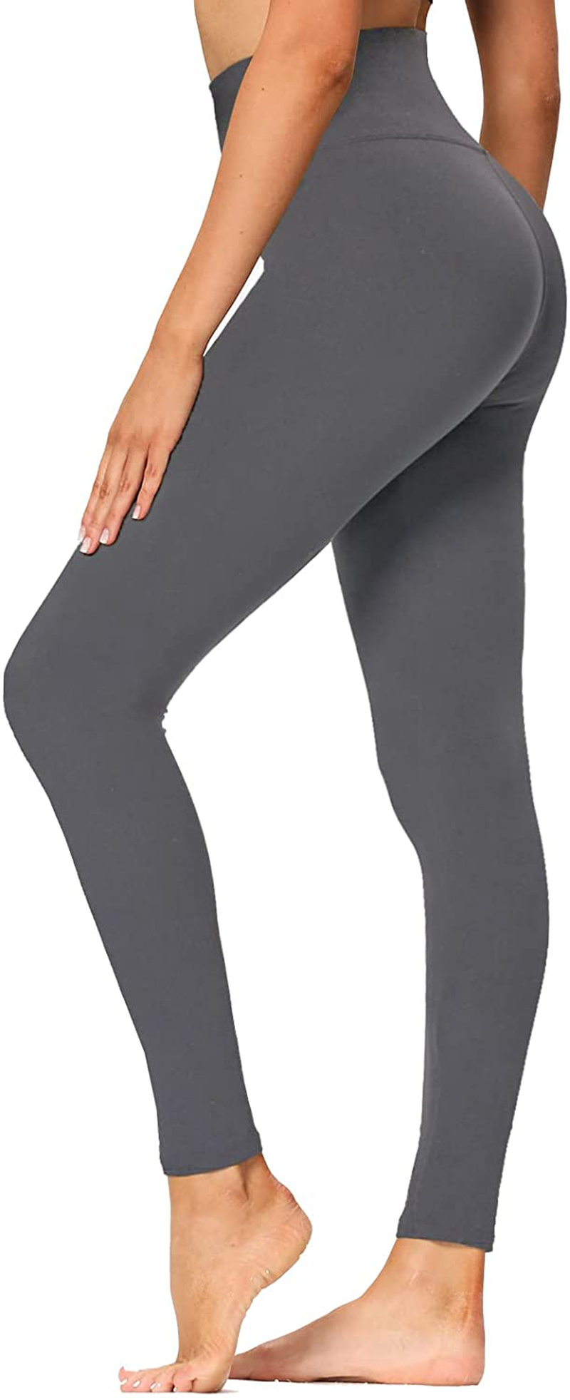 High Waisted Leggings for Women - Soft Athletic Tummy Control Pants for Running Cycling Yoga Workout - Reg & Plus Size Apparel & Accessories > Clothing > Activewear syrinx Dark Grey XX-Large 