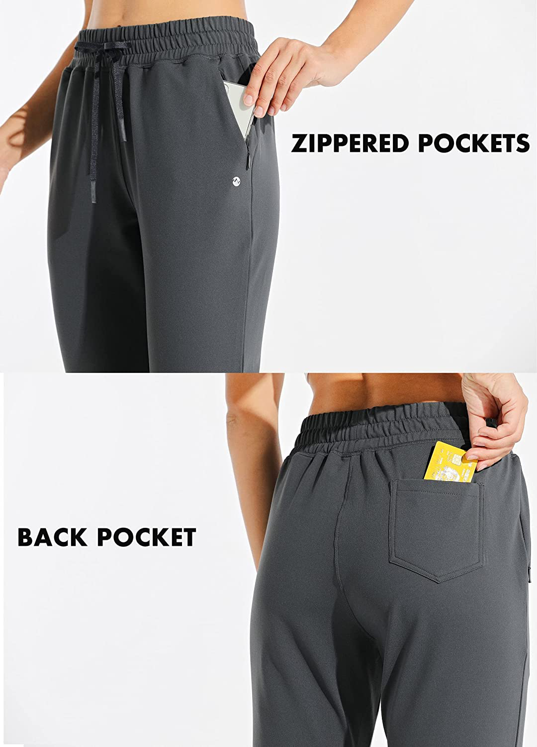 Willit Women'S Fleece Lined Joggers Warm Pants Running Thermal Sweatpants Winter Athletic Water Resistant with Pockets Apparel & Accessories > Clothing > Activewear Kylie Max   