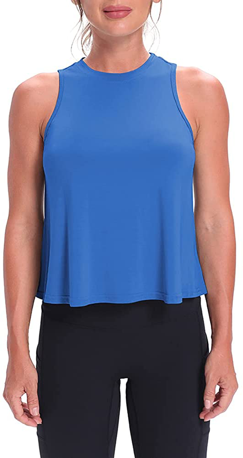 Mippo Crop Tops for Women Womens Workout Tops Flowy Cropped Tank Tops Athletic Shirts Apparel & Accessories > Clothing > Activewear Kylie Max   