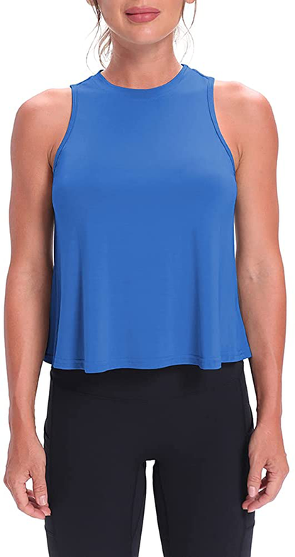 Mippo Crop Tops for Women Womens Workout Tops Flowy Cropped Tank Tops Athletic Shirts Apparel & Accessories > Clothing > Activewear Kylie Max   