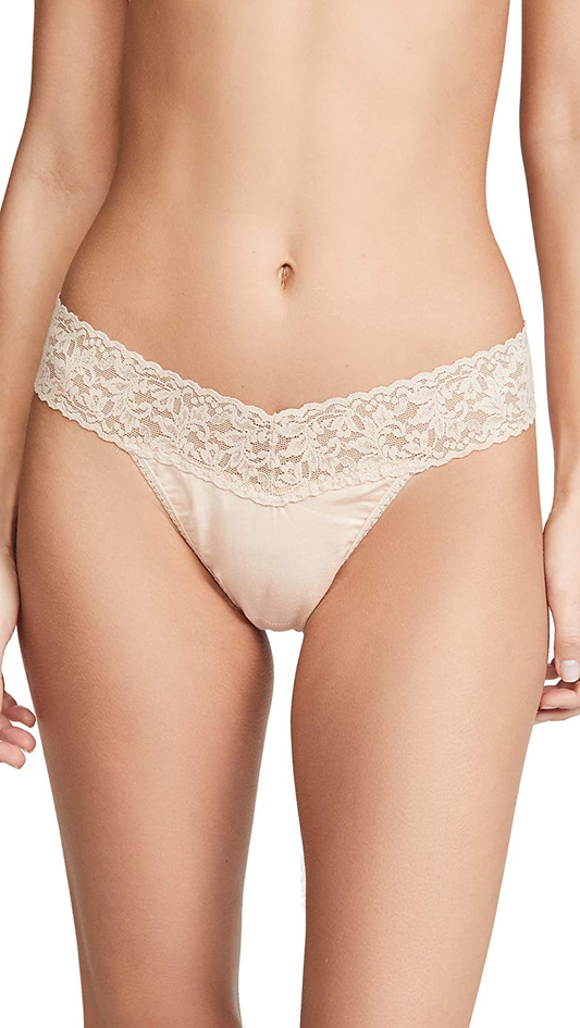 hanky panky, Supima Cotton Original Rise Thong, One Size (4-14) Apparel & Accessories > Clothing > Underwear & Socks > Underwear hanky panky Chai One Size 