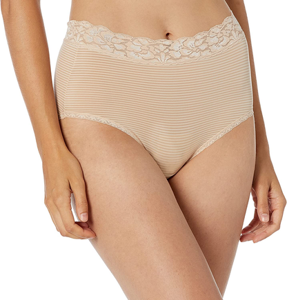 Vanity Fair Women'S Flattering Lace Panties Apparel & Accessories > Clothing > Underwear & Socks > Underwear Vanity Fair Brief - Damask Neutral Stripe Brief 9