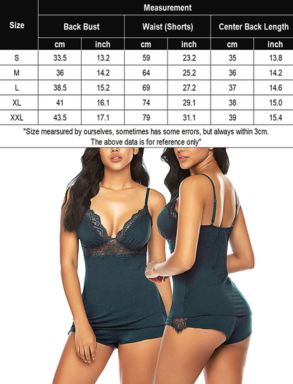Avidlove Womens Sleepwear Lace Pajamas Cami PJS Set Pajama Set for Women Apparel & Accessories > Clothing > Sleepwear & Loungewear Kylie Max   