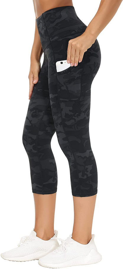 THE GYM PEOPLE Thick High Waist Yoga Pants with Pockets, Tummy Control Workout Running Yoga Leggings for Women Apparel & Accessories > Clothing > Activewear THE GYM PEOPLE Z-capris Dark Camo Large 