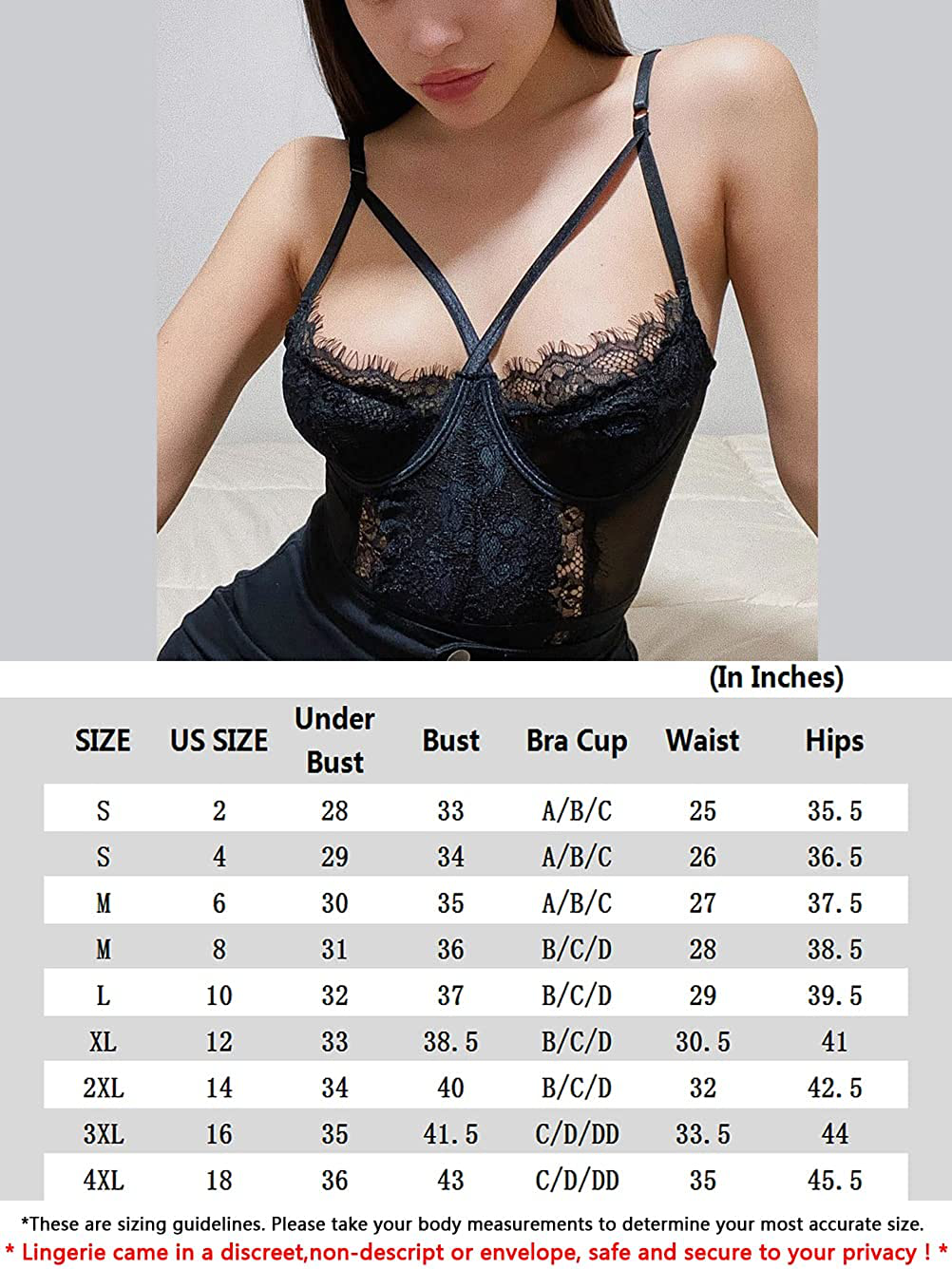 See through Lingerie,V-Neck Lace Babydoll,Sexy Lingerie Women,One Piece Bodysuit Apparel & Accessories > Clothing > Underwear & Socks > Lingerie Kylie Max   