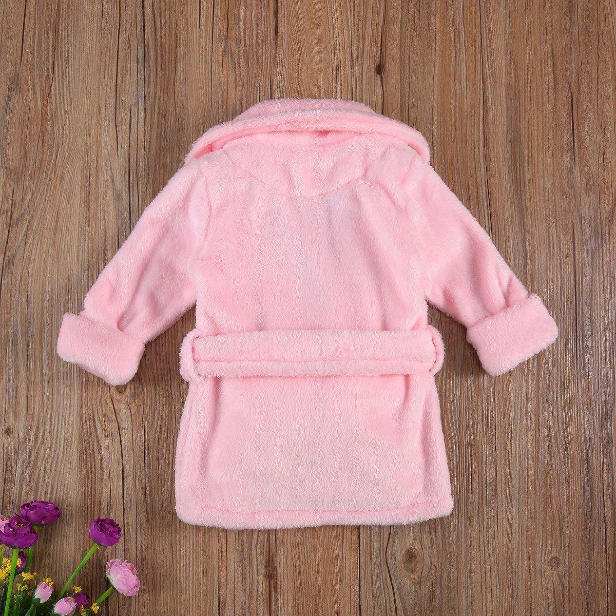 Unisex Baby Plush Bathrobe Plain Kimono Gown Newborn Toddler Girls Boys Towel Robe Nightwear Clothes Apparel & Accessories > Clothing > Sleepwear & Loungewear > Robes Kylie Max   