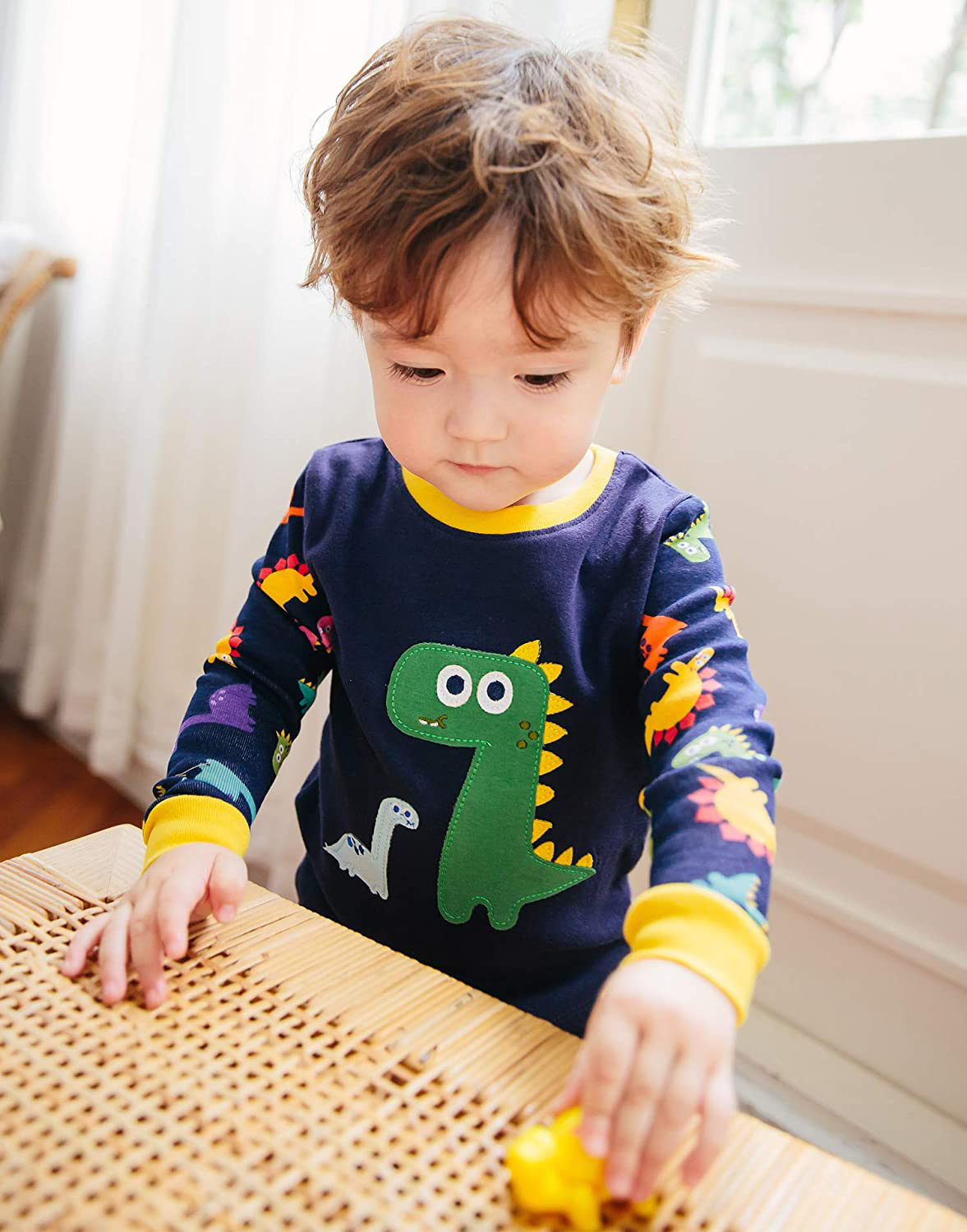 VAENAIT BABY Toddler Kids Boys Girls 100% Cotton Jaws Truck Dino Snug Fit Sleepwear Pajama Pjs Set Apparel & Accessories > Clothing > Sleepwear & Loungewear > Pajamas Kylie Max   