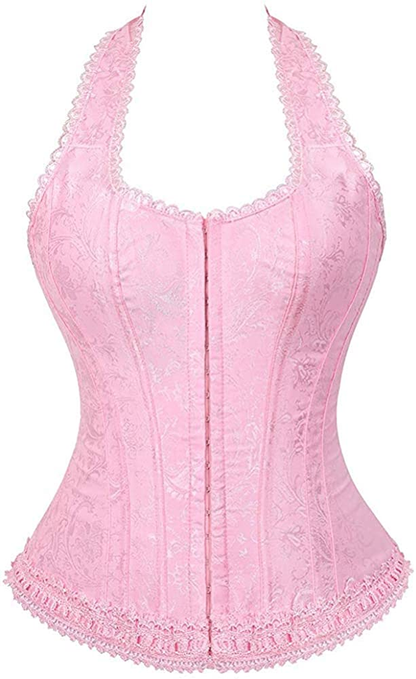Blidece Women'S Sexy Boned Lace up Push up Shapewear Top Overbust Corset Bustier Apparel & Accessories > Clothing > Underwear & Socks > Lingerie Blidece Pink Small 