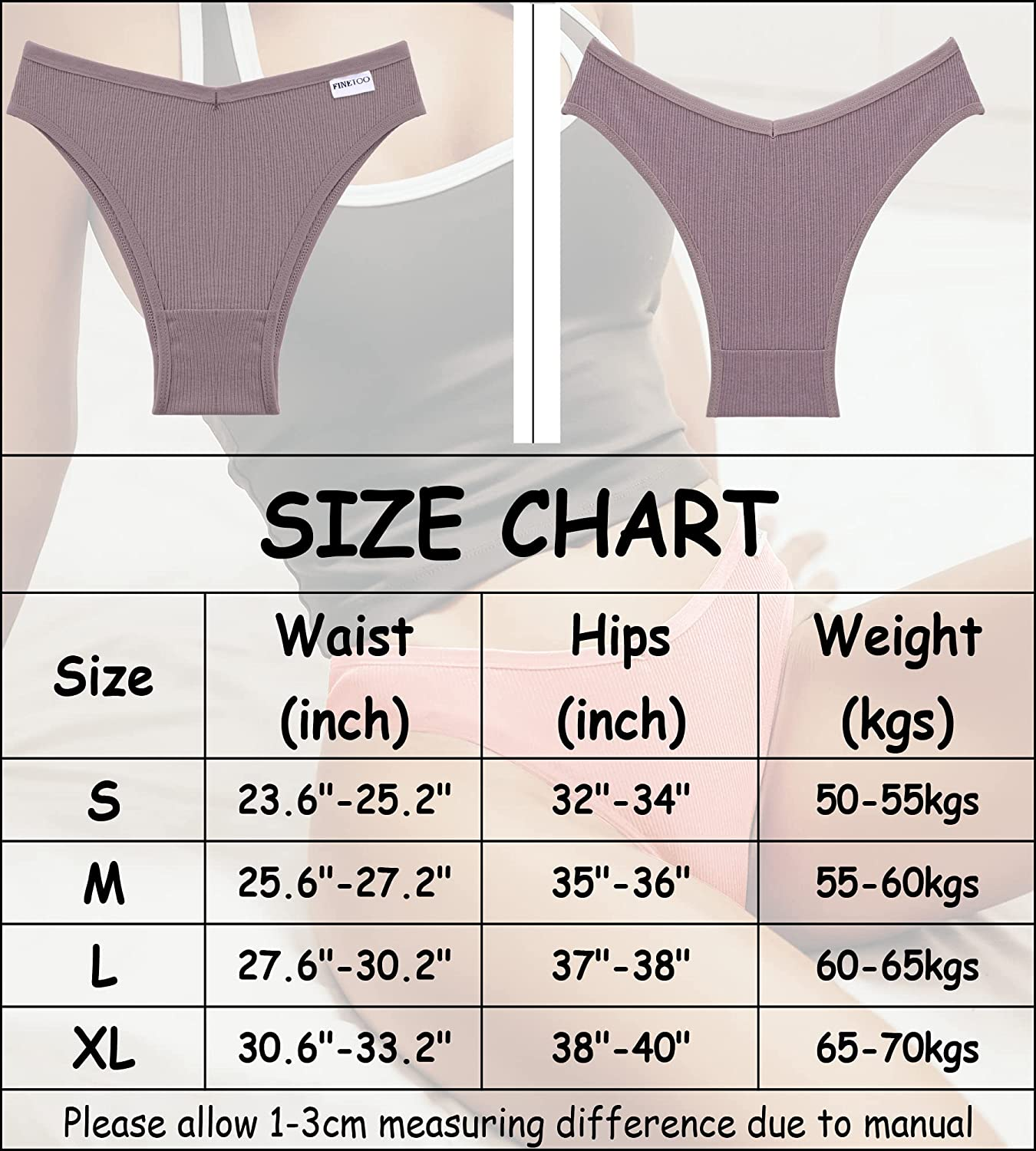 FINETOO 6 Pack Womens Cotton Underwear Sexy V-Waist Bikini Panties Ladies Brazilian Hipster Cheeky S-XL  KYLIE MAX   