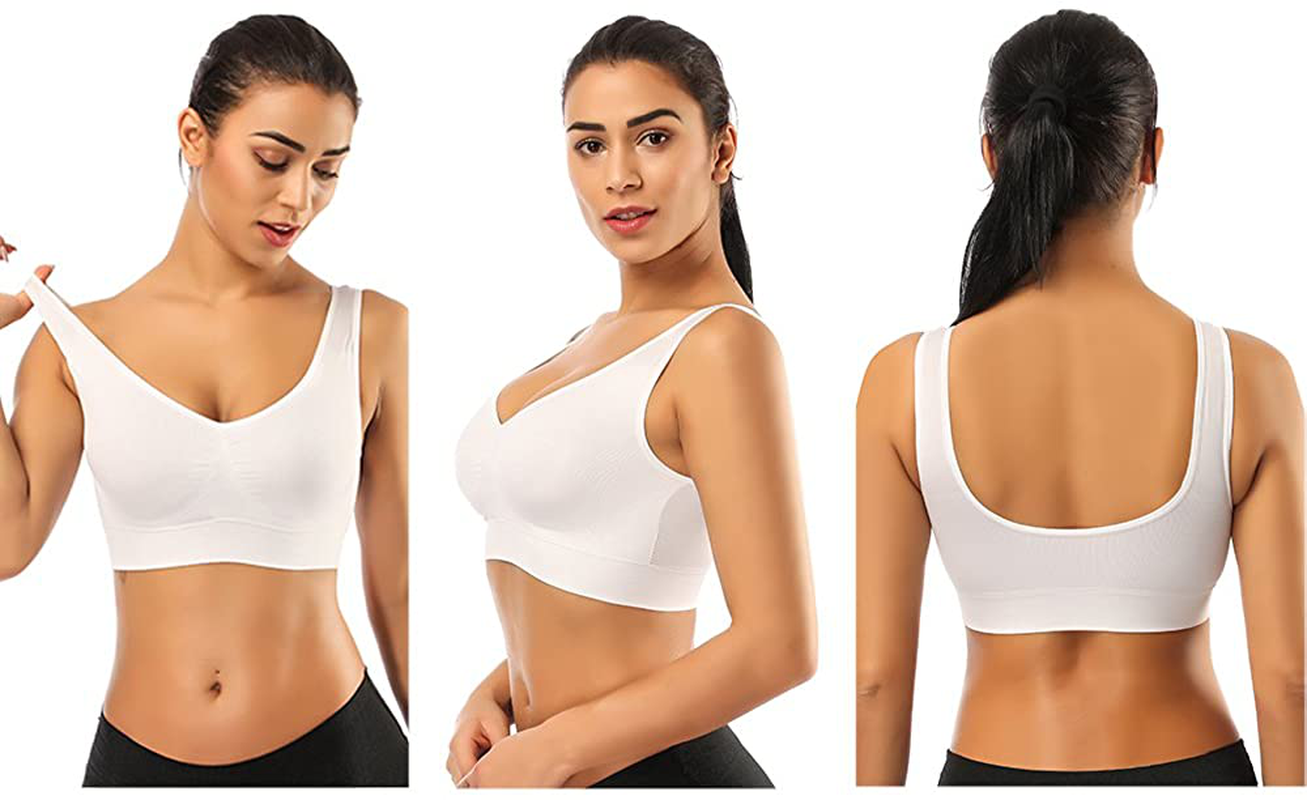 BESTENA Comfort Bra, 2 Pack Seamless Removable Pads Sleep Bras, Yoga Bra, Sports Bras for Women Apparel & Accessories > Clothing > Underwear & Socks > Bras Kylie Max   