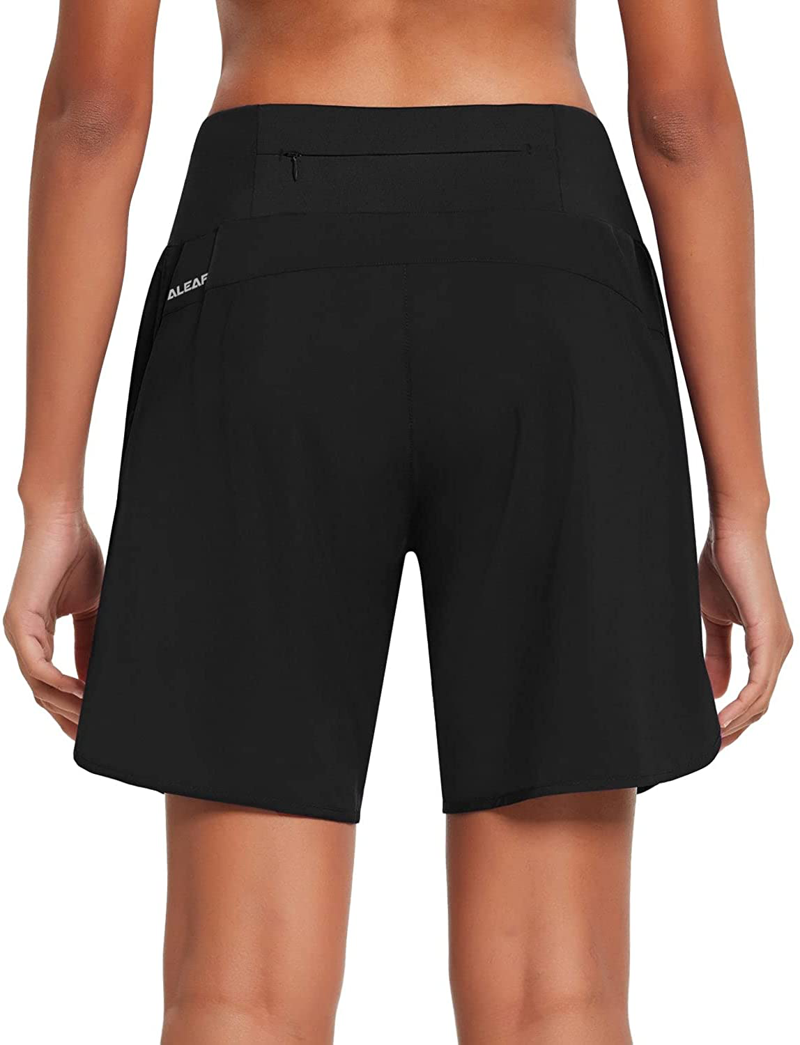 BALEAF Women'S 7 Inches Long Running Shorts with Liner Lounge Sport Gym Shorts Back Zipper Pocket Apparel & Accessories > Clothing > Shorts Kylie Max   