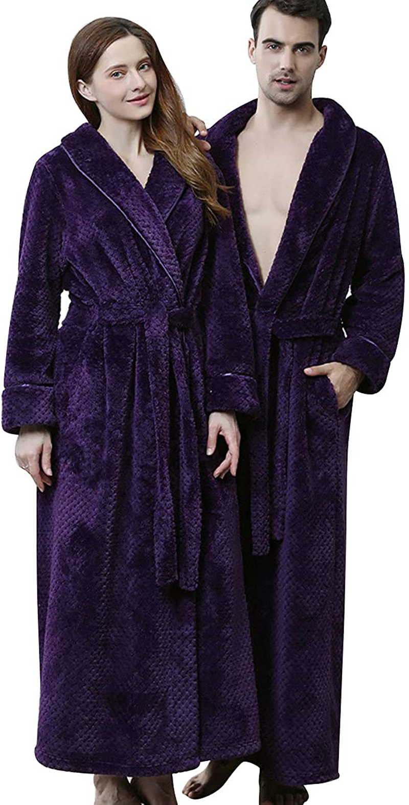 DUSISHIDAN Women Men Matching Winter Fur Bathrobes 1506 Apparel & Accessories > Clothing > Sleepwear & Loungewear > Robes Kylie Max   