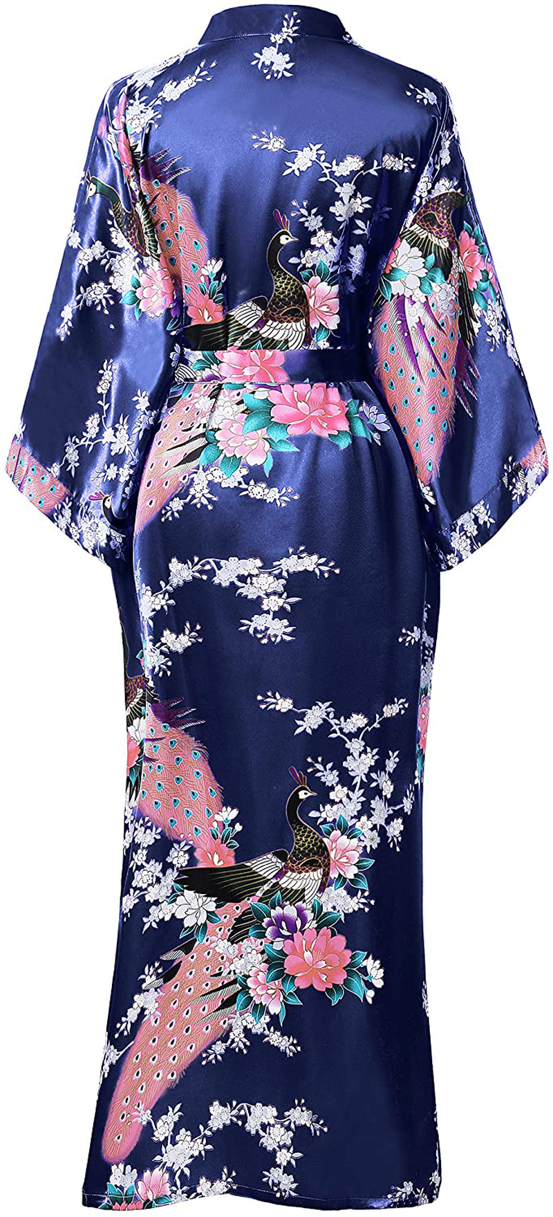 BABEYOND Women'S plus Size Kimono Robe Long Robes with Peacock and Blossoms Printed plus Size Kimono Outfit Apparel & Accessories > Clothing > Sleepwear & Loungewear > Robes KYLIE MAX   