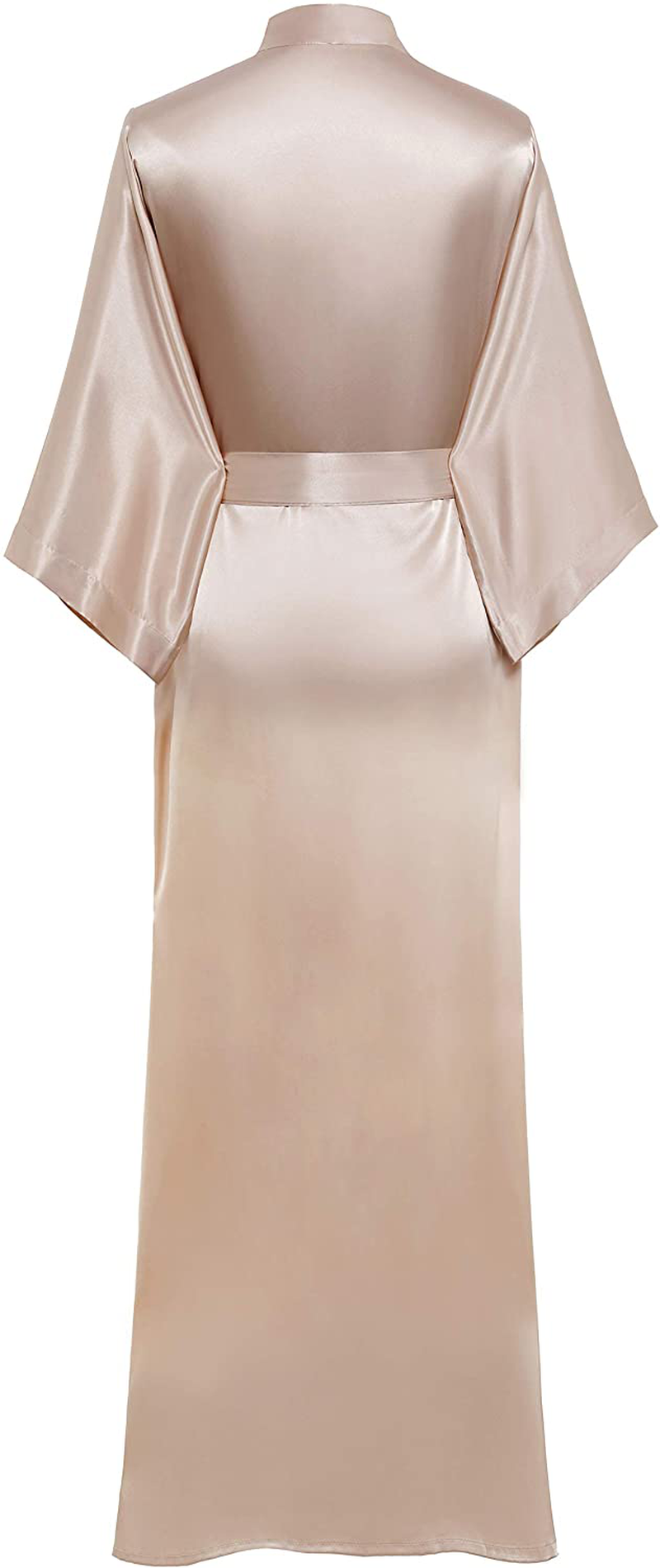 PRODESIGN Satin Kimono Robe Long Silky Kimono Bathrobe Sleepwear Wedding Bridesmaid Robe Apparel & Accessories > Clothing > Sleepwear & Loungewear > Robes KYLIE MAX   