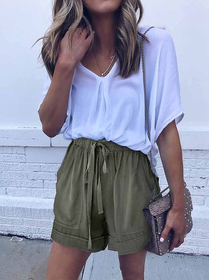 Wielsscca Womens Drawstring Shorts Summer Elastic Waist Casual Lightweight with Pockets Apparel & Accessories > Clothing > Shorts Kylie Max   