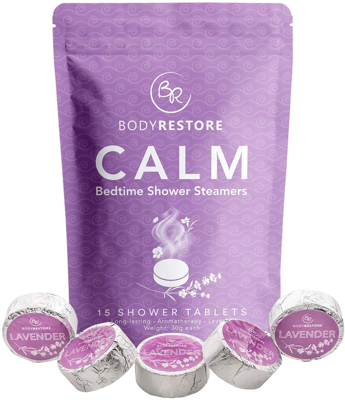 BodyRestore Shower Steamers (Pack of 15) Gifts for Women and Men - Lavender Essential Oil Scented Aromatherapy Shower Bomb, Nighttime Relaxation & Unwind Shower Tablets Arts & Entertainment > Party & Celebration > Gift Giving Body Restore 1  