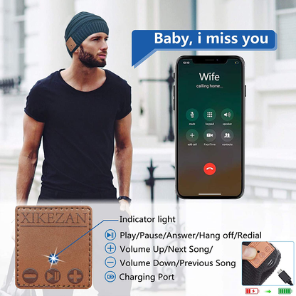 Bluetooth Beanie Novelty Headwear Christmas Stocking Stuffer Gifts for Men Women Arts & Entertainment > Party & Celebration > Gift Giving XIKEZAN   
