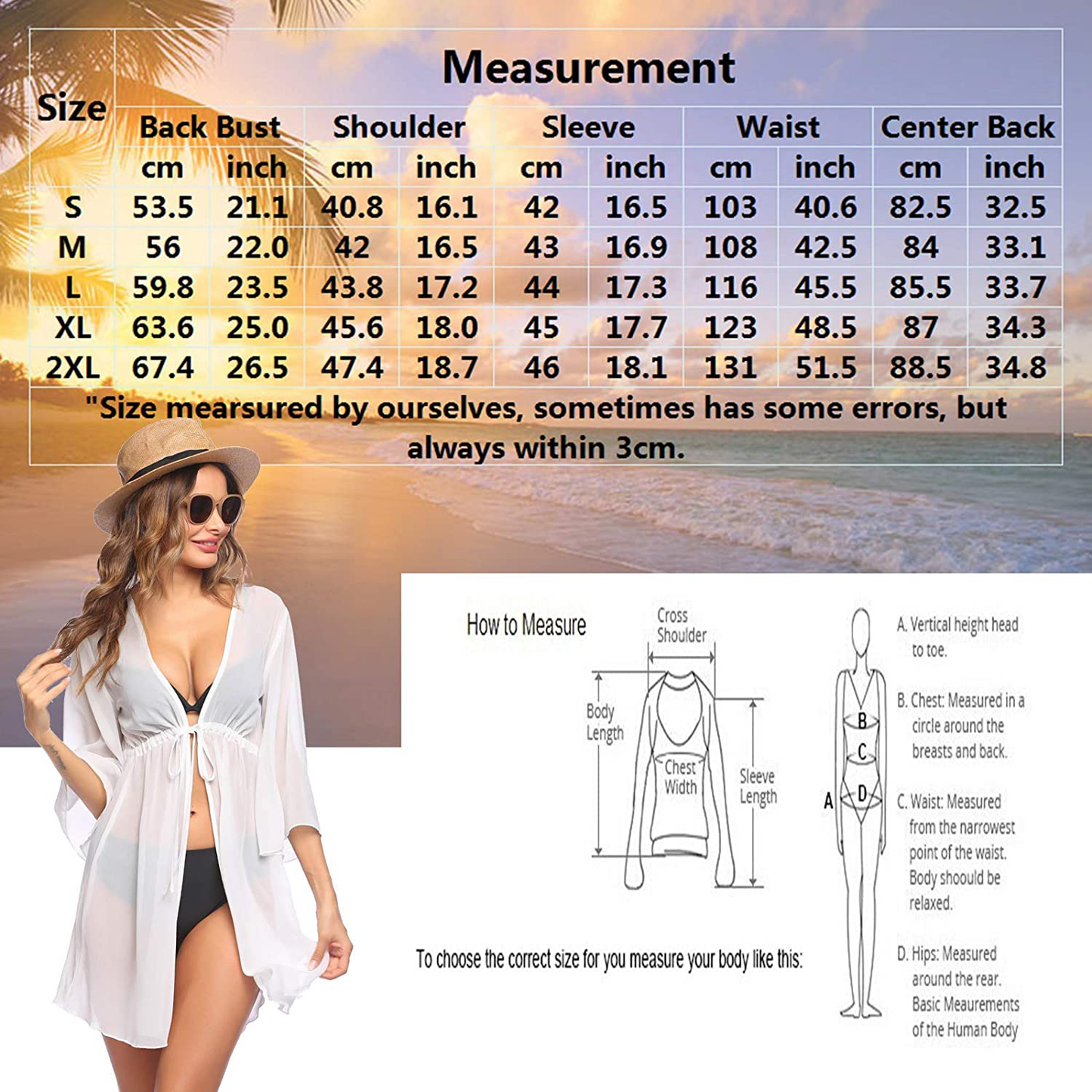 Ekouaer Cover up Women Bathing Suit Coverups Short Swim Cardigan Chiffon Pool Kimino Sheer Bikini Beachdress Apparel & Accessories > Clothing > Swimwear Kylie Max   