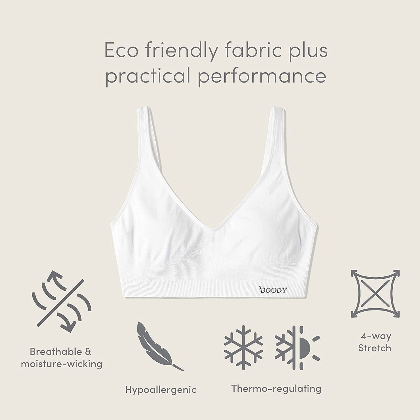 Boody Body Ecowear Women'S Shaper Bra - Bamboo Viscose - No Wires, Light Support Apparel & Accessories > Clothing > Underwear & Socks > Bras Kylie Max   