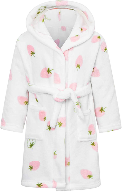 Betusline Girls Bathrobe Soft Fleece Hooded Robe, 12 Months - 18 Years Apparel & Accessories > Clothing > Sleepwear & Loungewear > Robes Kylie Max   