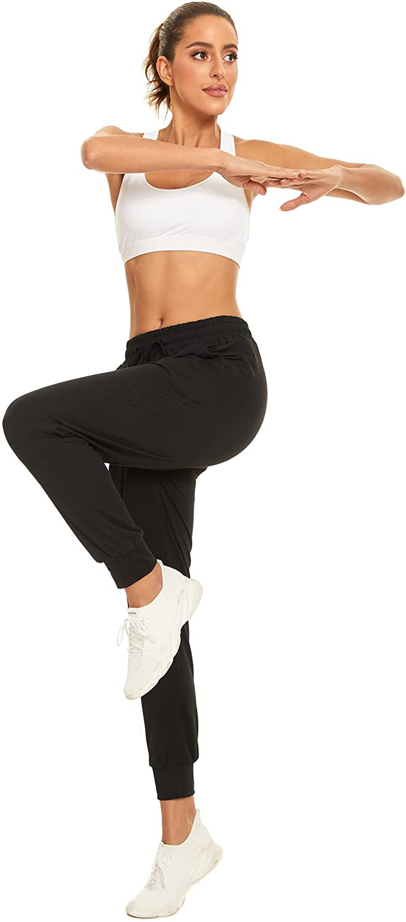 BATHRINS Women Tapered Joggers with Pockets – Casual Yoga High Waist Sweatpants Apparel & Accessories > Clothing > Activewear Kylie Max   