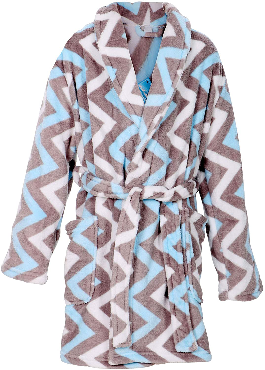 Kids Girls Boys Soft Plush Cover up with Long Sleeve Two Pockets Apparel & Accessories > Clothing > Sleepwear & Loungewear > Robes Kylie Max   