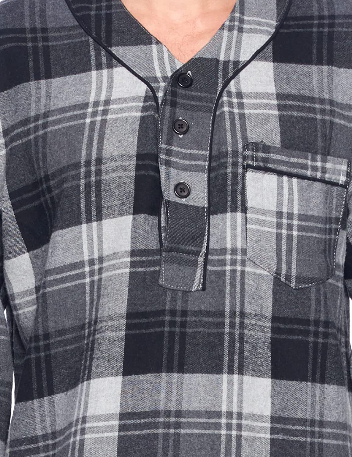 Ashford & Brooks Mens Flannel Plaid Long Sleep Shirt Henley Nightshirt Apparel & Accessories > Clothing > Sleepwear & Loungewear > Nightgowns Kylie Max   