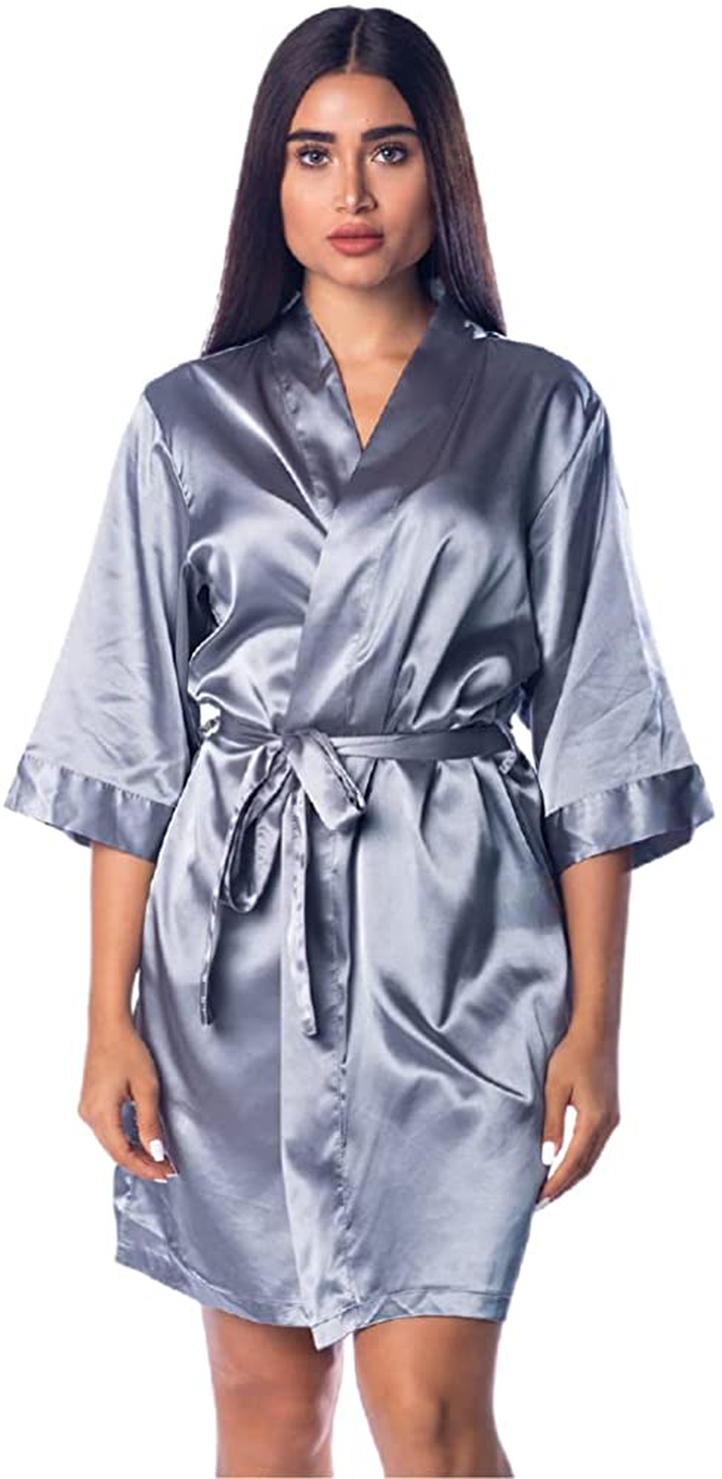 Pretty Robes Silk Satin Robes for Women Short Kimono Robe for Brides and Bridesmaids Wedding and Bridal Party Loungewear Apparel & Accessories > Clothing > Sleepwear & Loungewear > Robes Pretty Robes   
