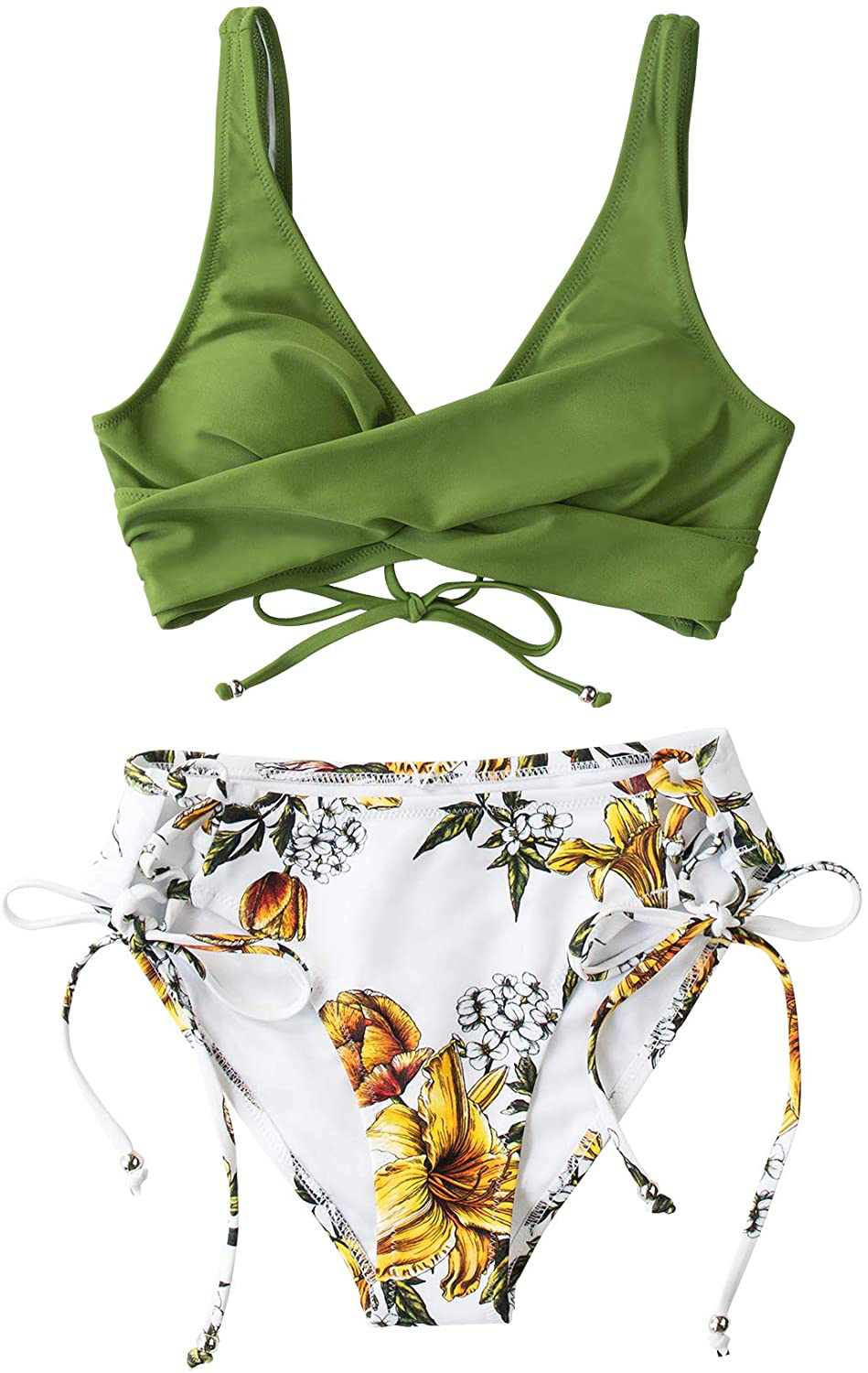CUPSHE Women'S Bikini Swimsuit Front Cross Lace up Two Piece Bathing Suit  Kylie Max   