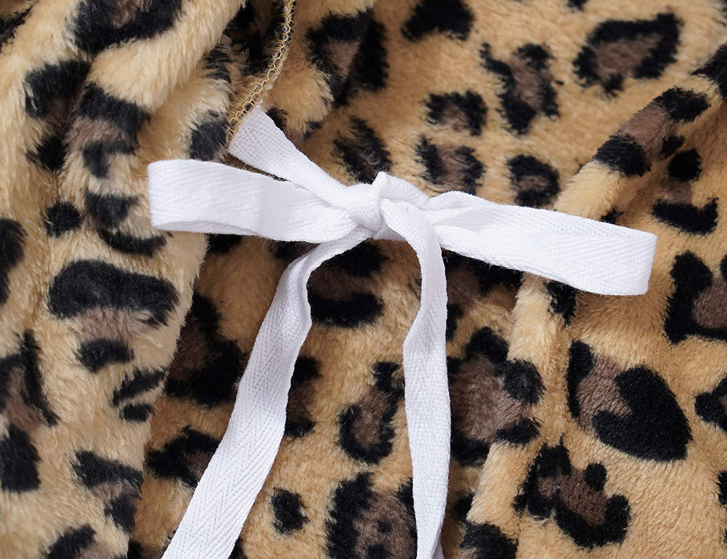 Leopard Cat Robe for Girls Fleece Toddler Kids Teen Hooded Bathrobe Size 4T - 18 Apparel & Accessories > Clothing > Sleepwear & Loungewear > Robes Kylie Max   
