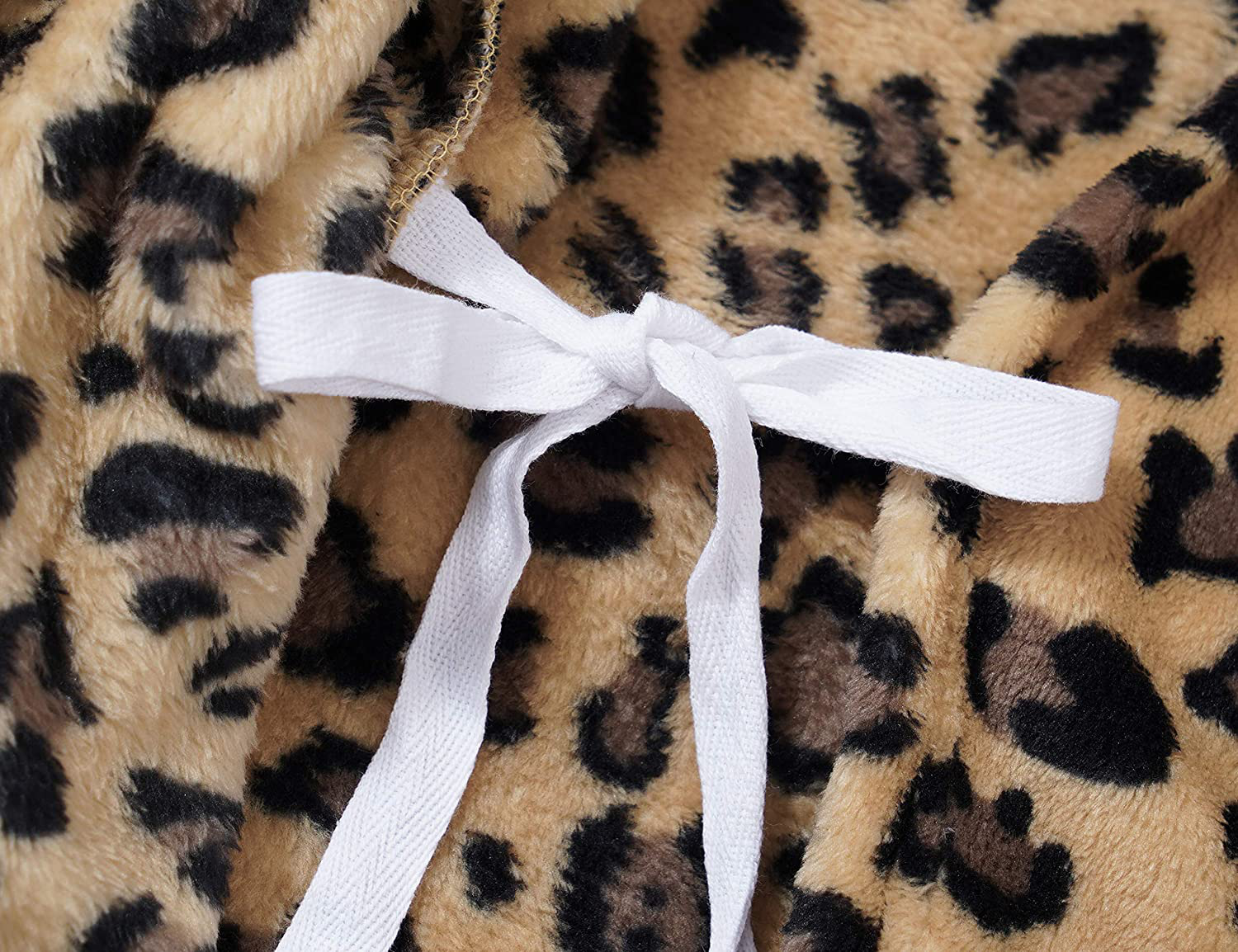 Leopard Cat Robe for Girls Fleece Toddler Kids Teen Hooded Bathrobe Size 4T - 18 Apparel & Accessories > Clothing > Sleepwear & Loungewear > Robes Kylie Max   