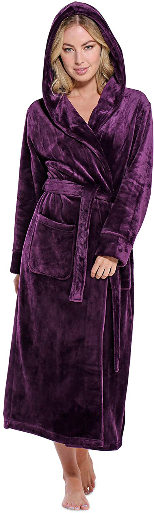 Plush Robes for Women, Soft Warm Fleece Bathrobe for Women, Long Comfy Women'S Robe Apparel & Accessories > Clothing > Sleepwear & Loungewear > Robes Kylie Max   