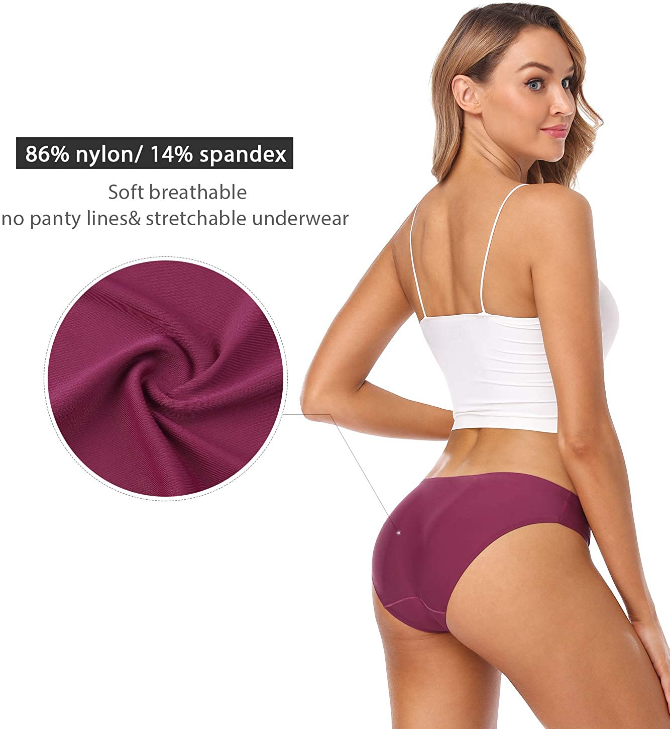 Wealurre Seamless Underwear Invisible Bikini No Show Nylon Spandex Women Panties Apparel & Accessories > Clothing > Underwear & Socks > Underwear Wealurre   