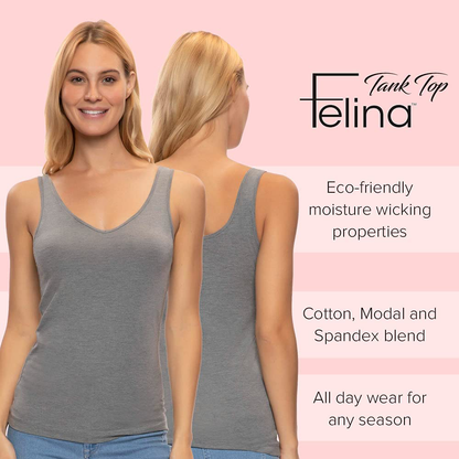 Felina Reversible Cotton Women’S Tank Top | 4-Pack Apparel & Accessories > Clothing > Activewear Kylie Max   