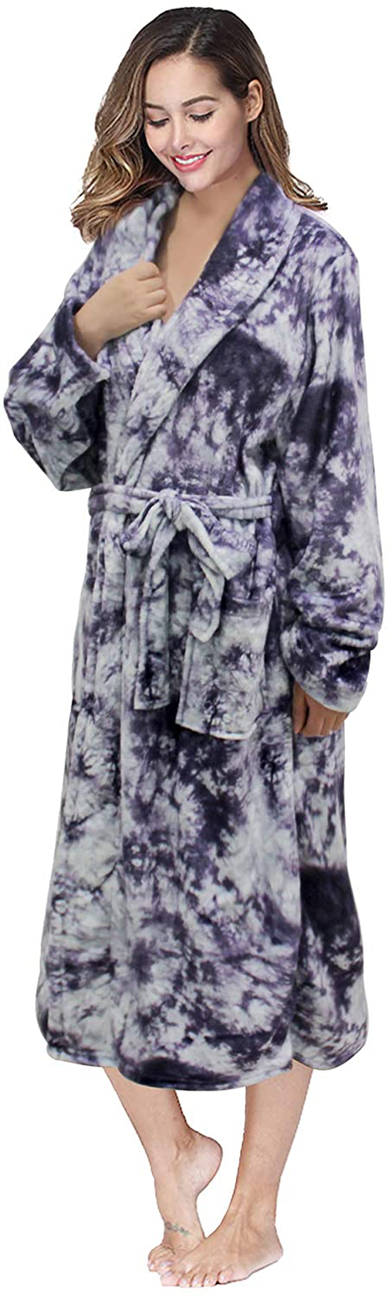 RONGTAI Womens Bathrobe Ladies Fleece Plush Warm Long Robes Apparel & Accessories > Clothing > Sleepwear & Loungewear > Robes Kylie Max   